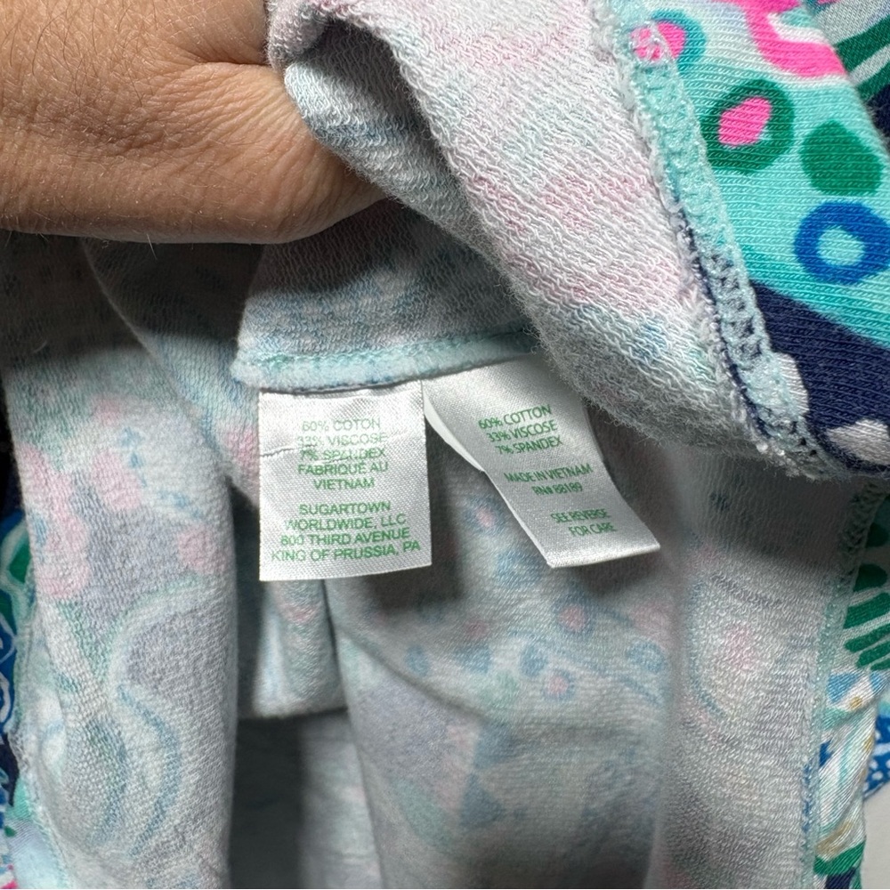 Lilly Pulitzer Cats Navy and Pink Floral Half-Zip Popover Jacket Size Small - Picture 11 of 16